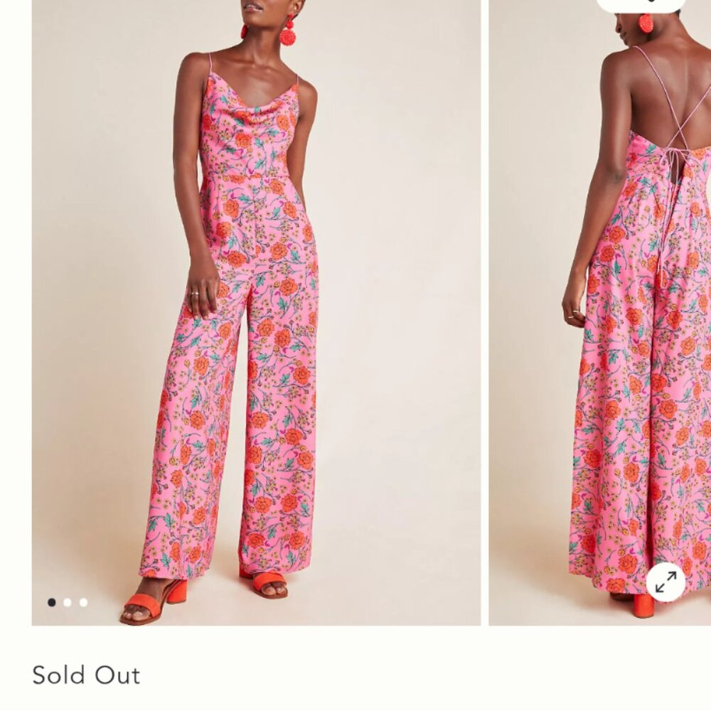 Finders Keepers Hana Floral Print anthropology Jumpsuit size S/4 nwot